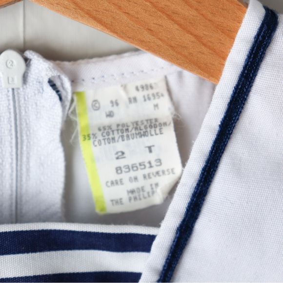 Vintage Nautical Sailor Striped Bubble Romper 2T - Picture 6 of 6